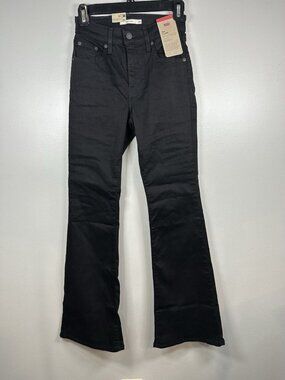 Levi's 726 Flare Jeans Size 25 Flare High Rise Stretch Black NWT